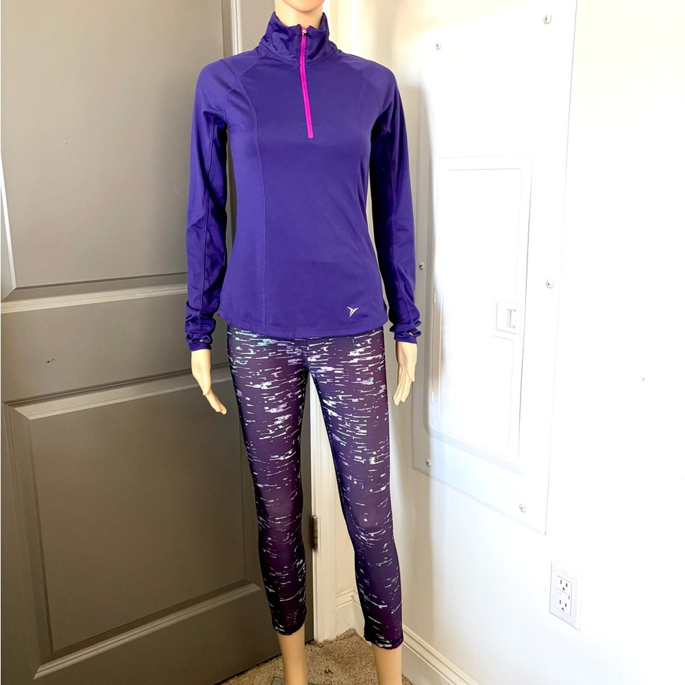 SET of 2: RBX Purple Leggings and Old Navy AthleticTop size XS-S